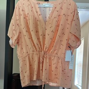 Treasure & Bond Peach Floral Blouse